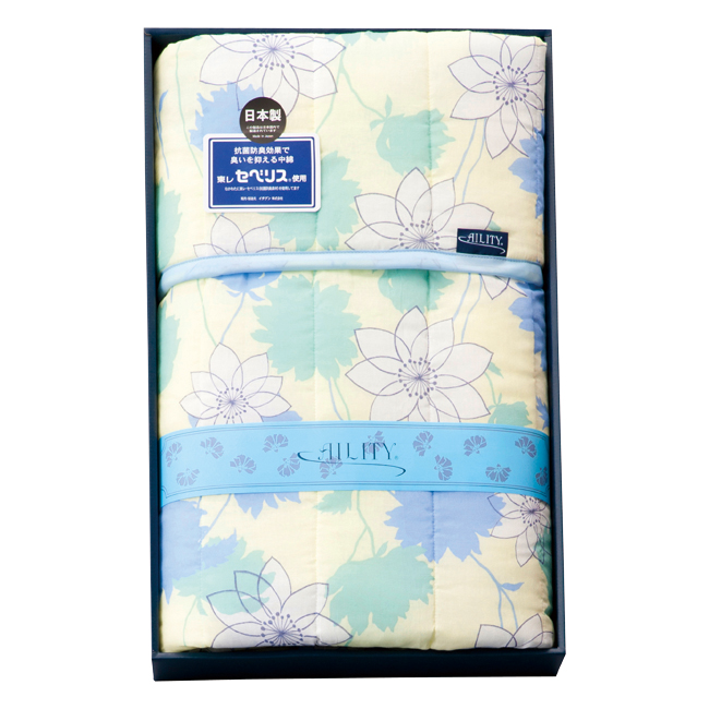 AILITY　東レ抗菌防臭（セベリス）入り　キルト肌掛布団　No.60　（ブルー）