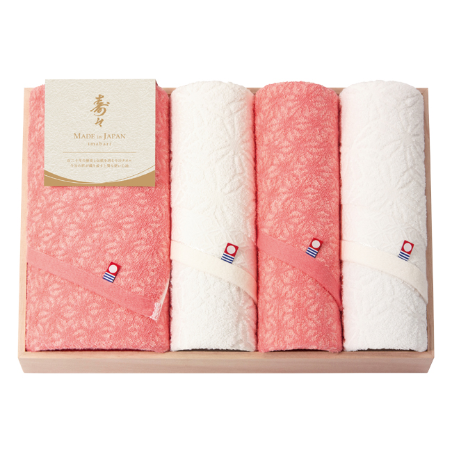 寿々　今治　木箱入りバス・フェイスタオル3Pセット　No.80