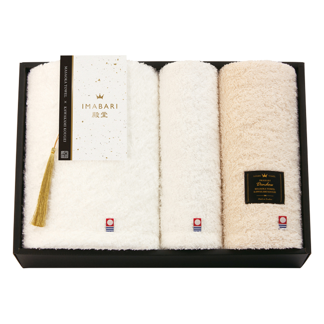 IMABARI殿堂　-天然水仕上げ-　バス・フェイス・ハンドタオルセット　No.100