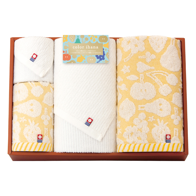 color　ihana　-カラーイハナ-　今治　バス2P・フェイス・ハンドタオルセット　No.80