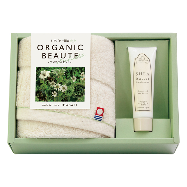 今治オーガニックボーテ　フェイスタオルとハンドクリームのセット　No.30