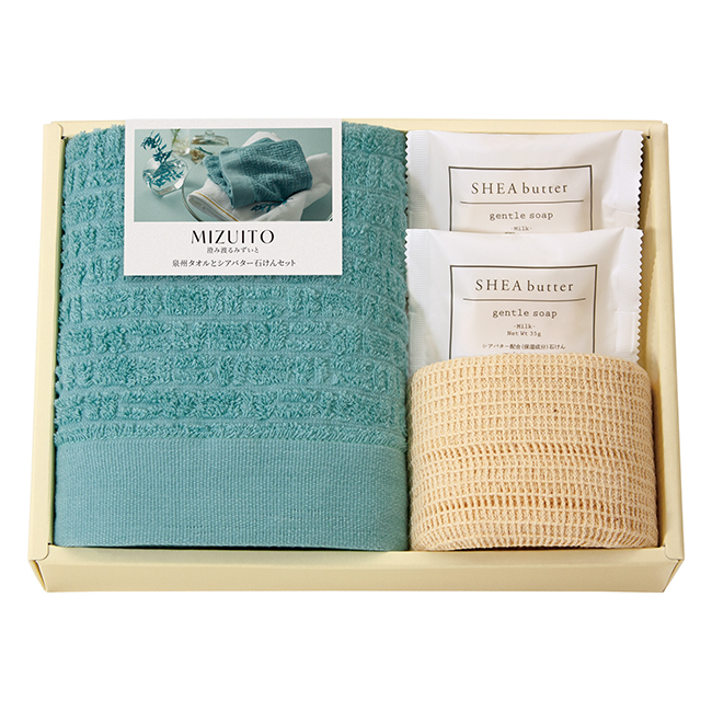 MIZUITO　澄みわたるみずいと　泉州タオルとシアバター石けんセット　No.20