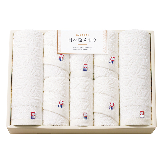 今治　日々是ふわり　バス2P・フェイス4P・ハンドタオル2Pセット　No.100　（アイボリー）