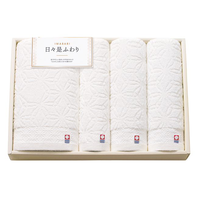 今治　日々是ふわり　バス・フェイス2P・ハンドタオルセット　No.50　（アイボリー）