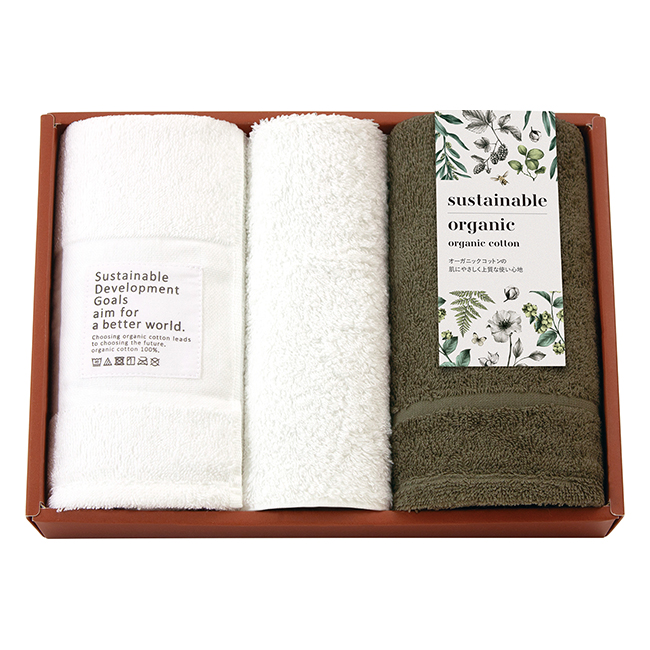 サステナブルオーガニック　フェイス2P・タオルハンカチセット　No.30