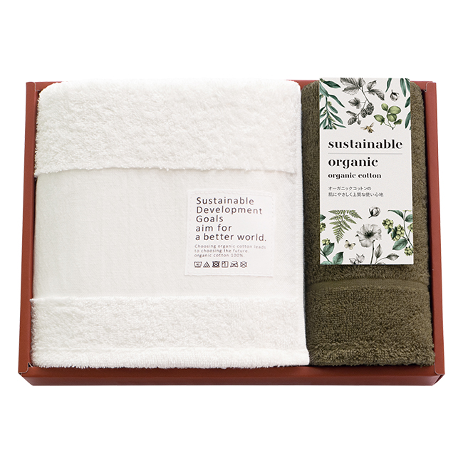 サステナブルオーガニック　バス・フェイスタオルセット　No.42