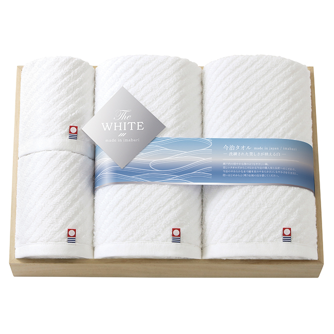 今治　The　WHITE　木箱入りバス2P・フェイスタオル2Pセット　No.80