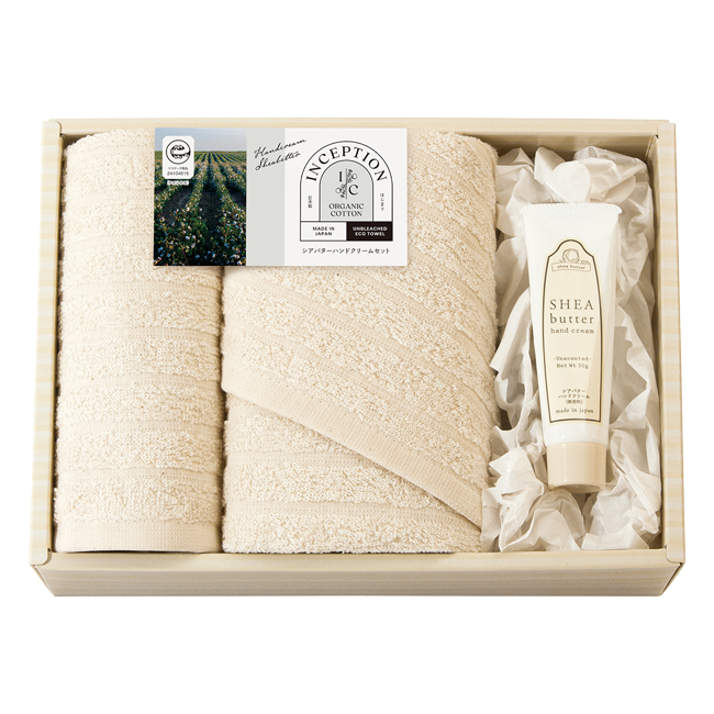インセプション　泉州　フェイスタオル・ハンドタオル・シアバターハンドクリームセット　No.25
