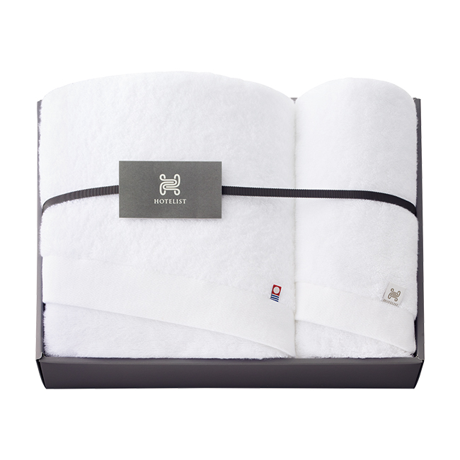 今治タオル　HOTELIST　バス1P・フェイスタオル1P　No.77　（ホワイト）