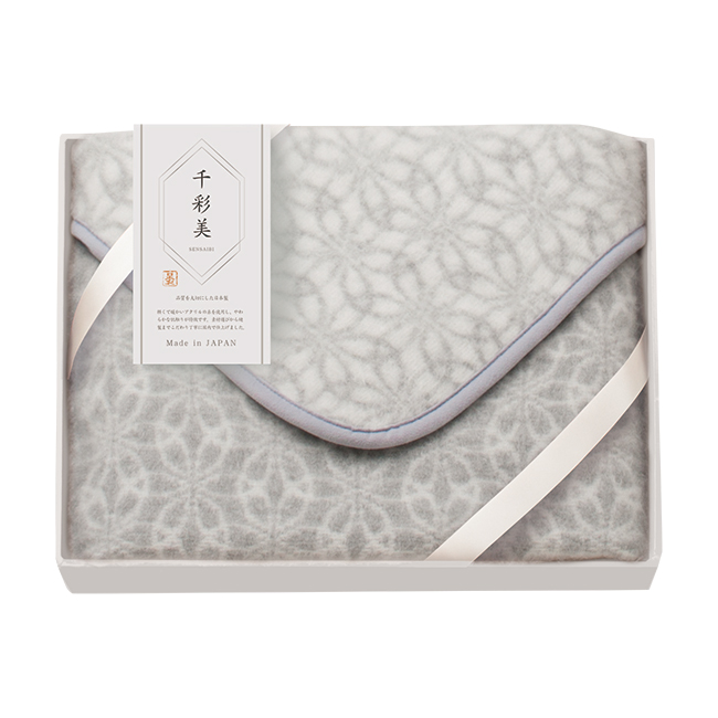 千彩美　七宝　ひざ掛け　No.40　（グレー）
