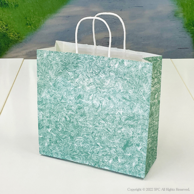 手提げ紙袋　雲竜　緑3才