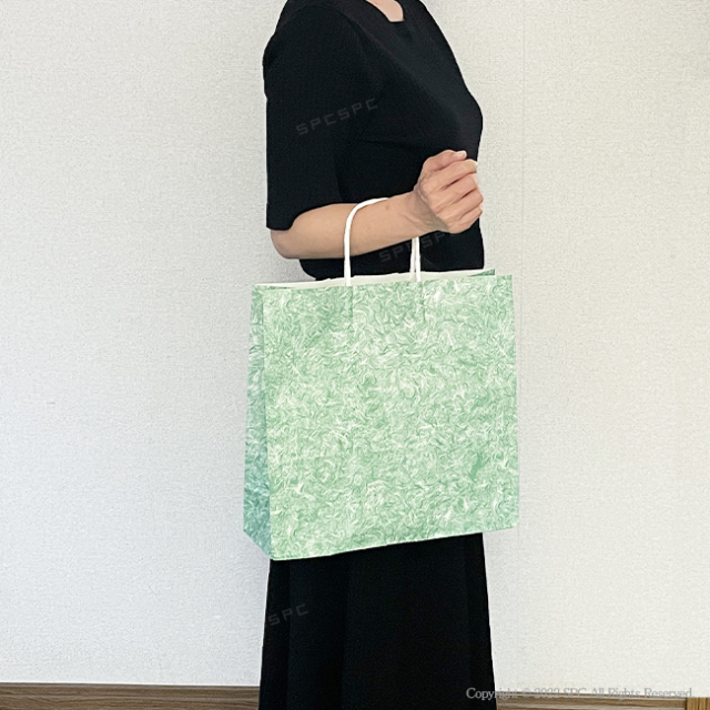 手提げ紙袋　雲竜　緑3才