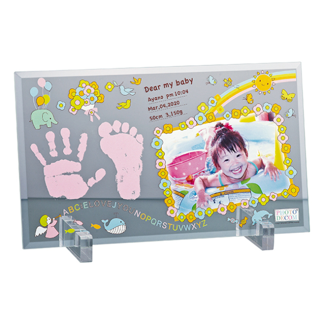 フォトデコム　クリアガラス手形・足形【お仕立て券】　No.100