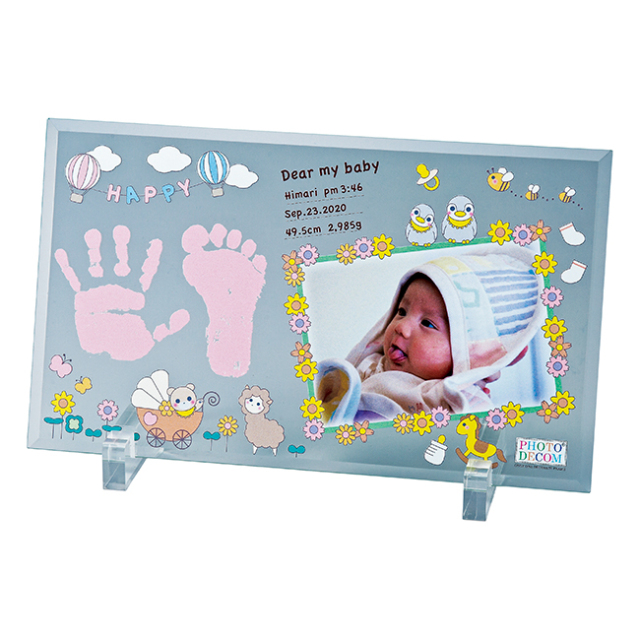 フォトデコム　クリアガラス手形・足形【お仕立て券】　No.100