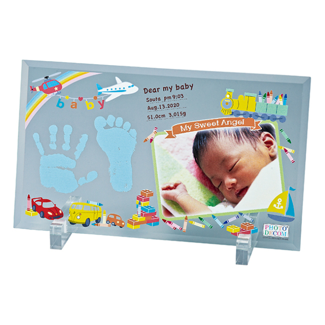 フォトデコム　クリアガラス手形・足形【お仕立て券】　No.100