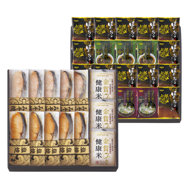 鮭乃家　そのまま食べれる鮭切り身フリーズドライと金賞健康米セット　No.149