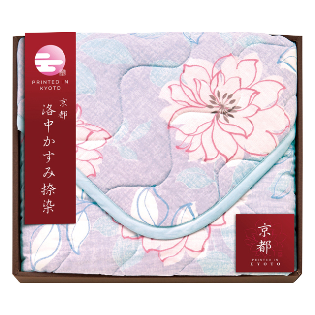 京都　洛中かすみ捺染　敷パッド　No.100　（パープル）
