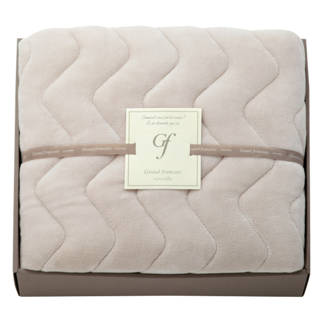 グランフランセヌーベル　吸湿発熱綿入りハイソフトタッチ　敷パット　No.50　（ピーチグレー）