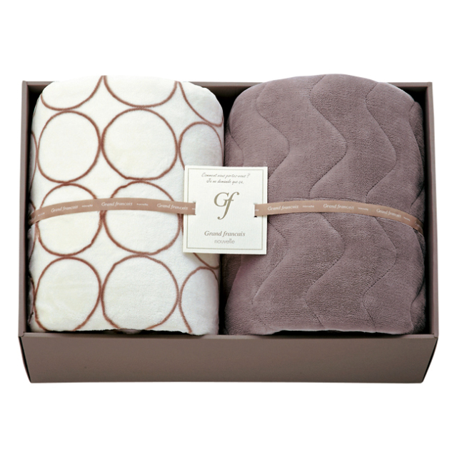 グランフランセヌーベル　ハイソフトタッチ　マイヤー毛布＆吸湿発熱綿入り敷パット　No.150　（アイボリー）