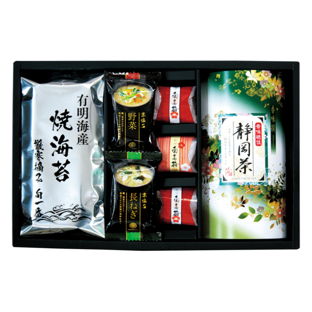 静岡茶・有明海苔・南高梅・味噌汁詰合せ　No.40