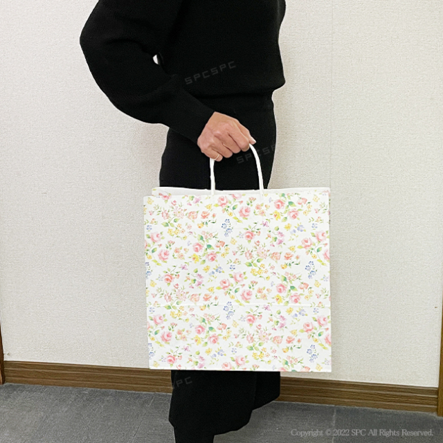 手提げ紙袋　花柄（ロマネスク）3才