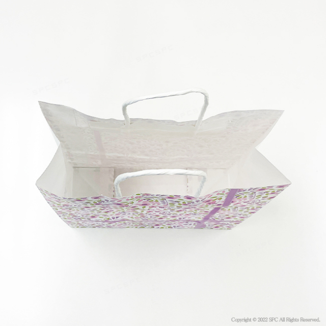 手提げ紙袋　紫花　小