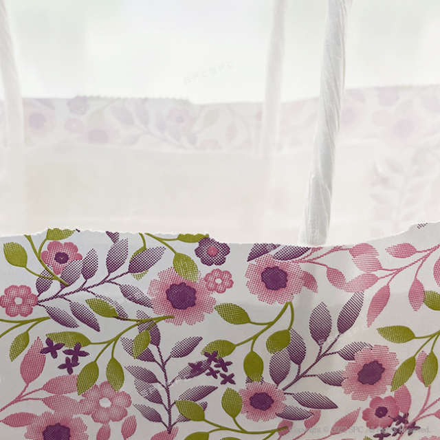 手提げ紙袋　紫花　2才