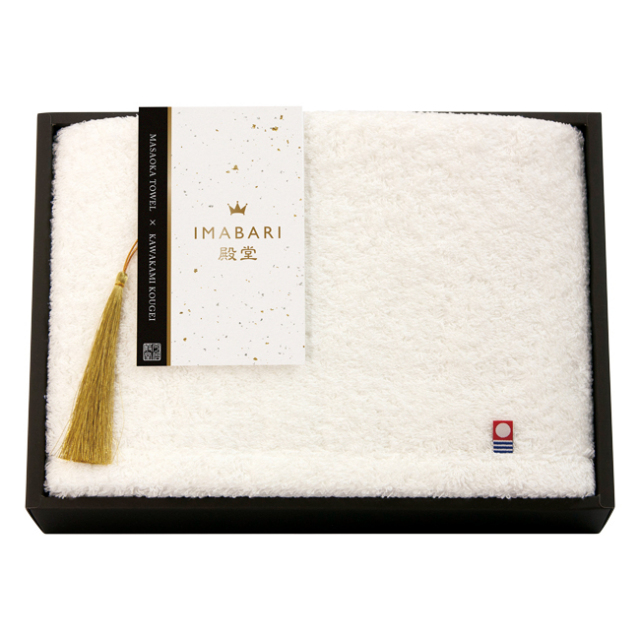 IMABARI殿堂　-天然水仕上げ-　フェイスタオル　No.25　（ホワイト）