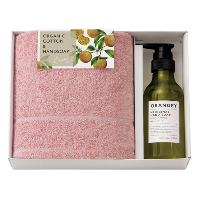 ORANGEY〈オランジー〉　薬用ハンドソ－プ・ハンドタオルセット　No.30　（ピンク）