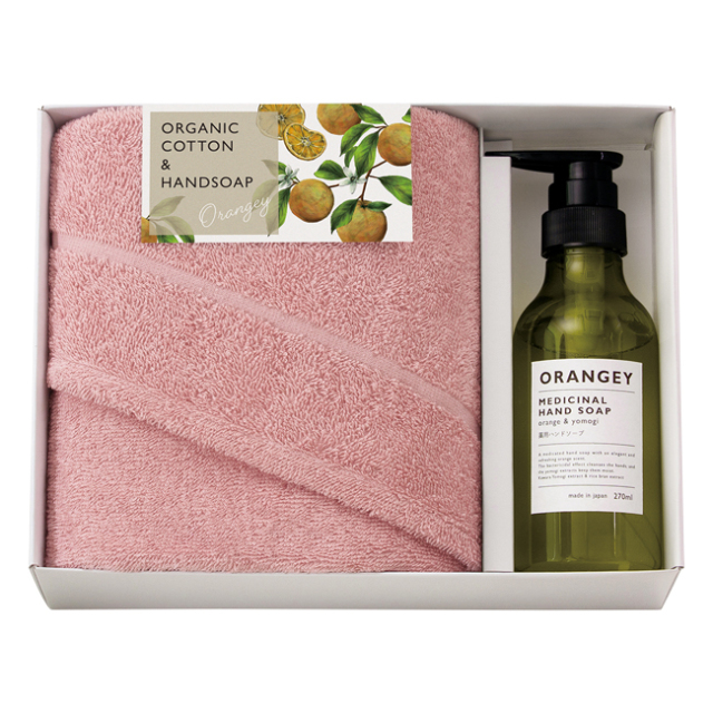 ORANGEY〈オランジー〉　薬用ハンドソ－プ・フェイスタオルセット　No.35　（ピンク）