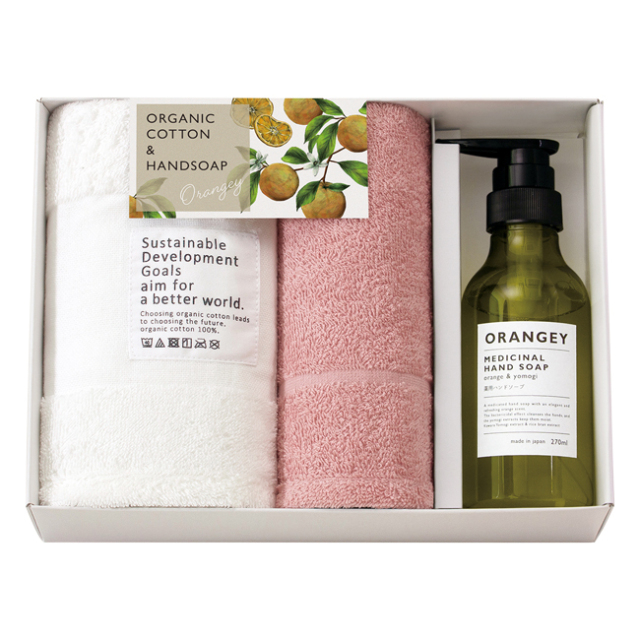 ORANGEY〈オランジー〉　薬用ハンドソ－プ・フェイスタオル・ハンドタオルセット　No.42　（ピンク）