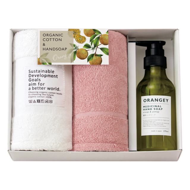 ORANGEY〈オランジー〉　薬用ハンドソ－プ・フェイスタオル2Pセット　No.47　（ピンク）