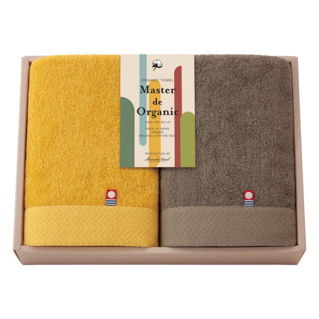 マスタードオーガニック　今治　フェイスタオル2Pセット　No.40