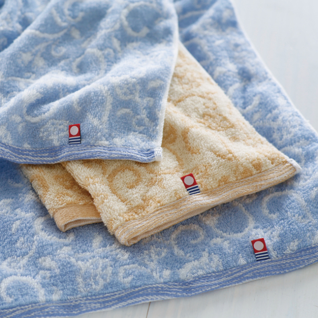 今治きらら　木箱入フェイスタオル　No.15　（ブルー）