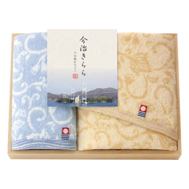 今治きらら　木箱入フェイス・ハンドタオルセット　No.25