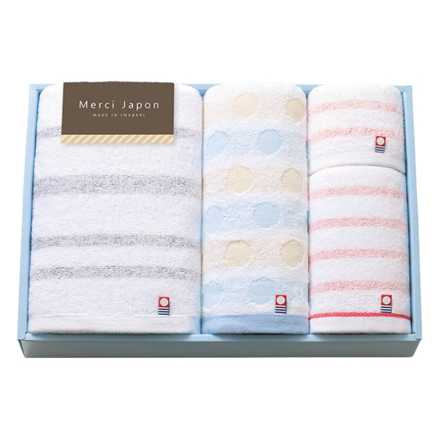今治メルシージャポン バスタオル フェイスタオル2p タオルハンカチセット No 50 40 Off お中元推奨 通販ギフト生活 Jp