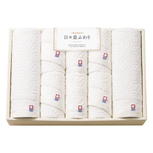 今治　日々是ふわり　バス2P・フェイス4P・ハンドタオル2Pセット　No.100　（アイボリー）