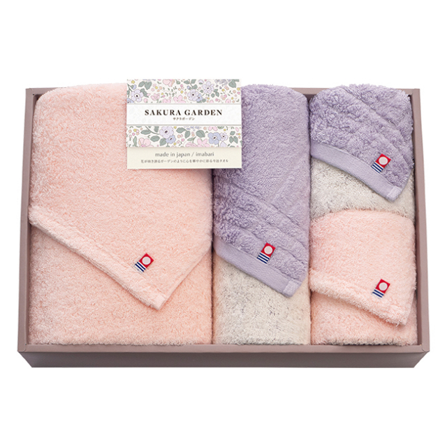 今治SAKURA　GARDEN　バス・フェイス・ハンドタオル2Pセット　No.80