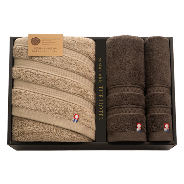 サステナブル　THE　HOTEL　今治　ホテル仕様バス・フェイス・ゲストタオルセット　No.88