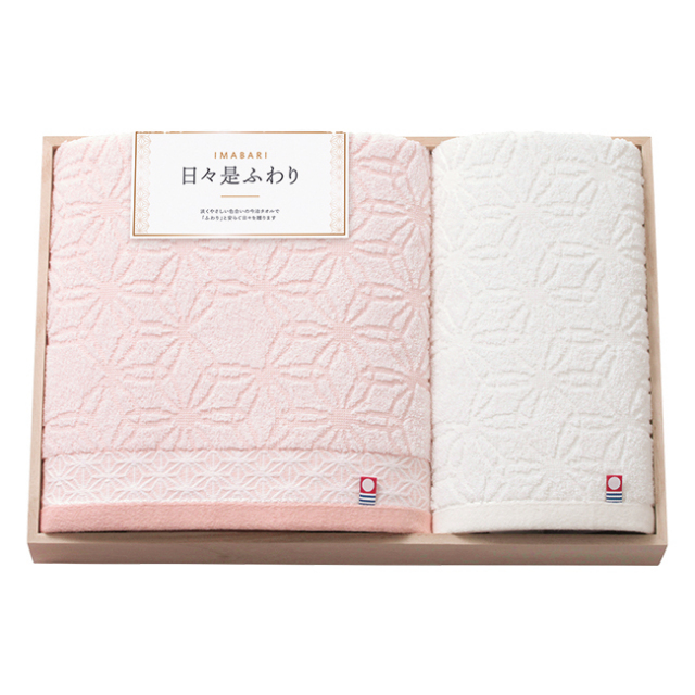 今治　日々是ふわり　木箱入りバス・ハンドタオルセット　No.30