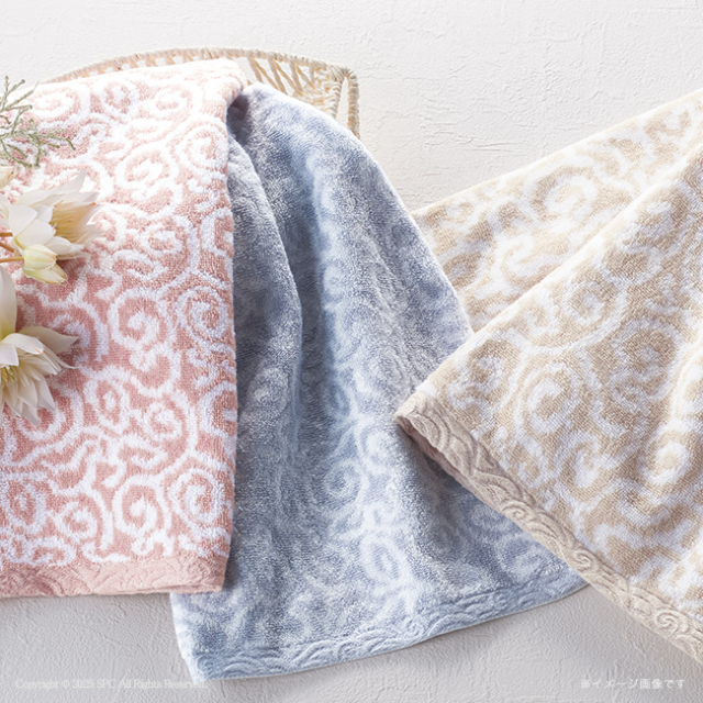 今治謹製　紋織タオル　フェイスタオル2P　No.20　（ブルー）