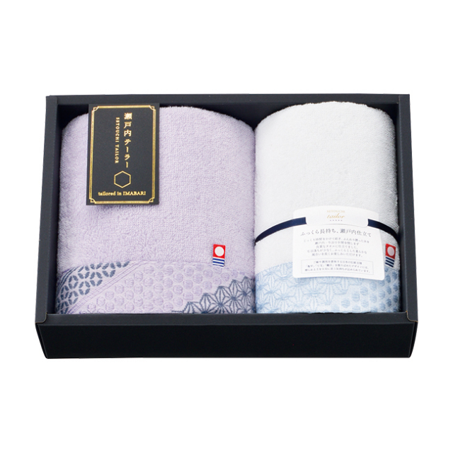 瀬戸内テーラー　フェイス1P・ウォッシュタオル1P　No.20　（パープル）