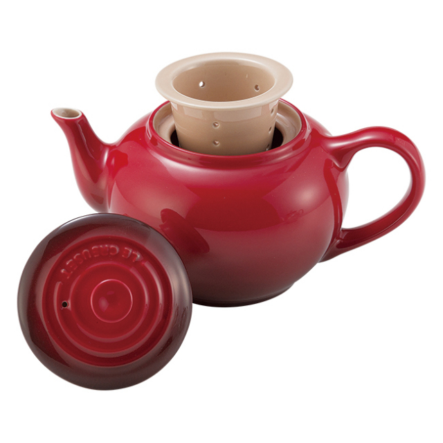 ル・クルーゼ ティーポット＆マグ（SS）（2個入り）セット No.90 （チェリーレッド）｜結婚祝いおすすめ｜通販ギフト生活.JP