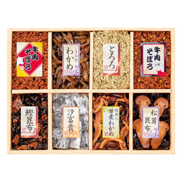 廣川昆布 万味豊秀 佃煮8品詰合せ No 30 お見舞いお返し人気 消費税 8 通販ギフト生活 Jp
