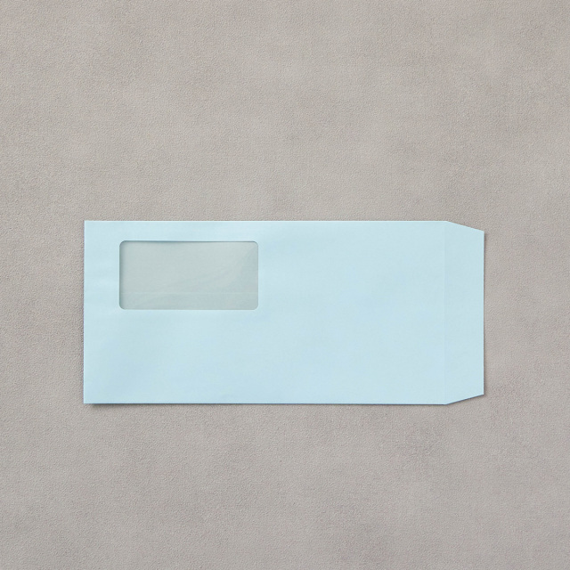 長3封筒 セロ窓付 (中身が見えない)プラテクトブルー 80g 1,000枚(3Ａ0800)