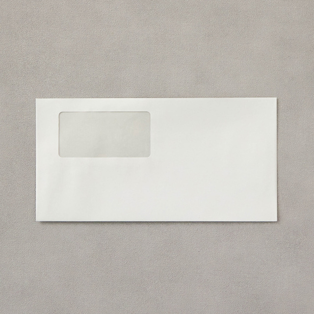 洋0封筒 セロ窓付 カマス貼 洋長3(中身が見えない) プラテクトホワイト 100g 500枚(YS0992)