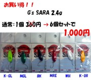 【T・N・M】G's　SARA　2.4g　お買い得6個セット