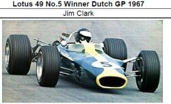 ◎予約品◎　1/18Lotus 49 No.5 Winner Dutch GP 1967　Jim Clark