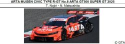 ◎予約品◎1/64　ARTA MUGEN CIVIC TYPE R-GT No.8 ARTA GT500 SUPER GT 2025　T. Nojiri - N. Matsushita