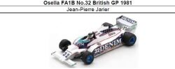 ◎予約品◎　Osella FA1B No.32 British GP 1981　Jean-Pierre Jarier